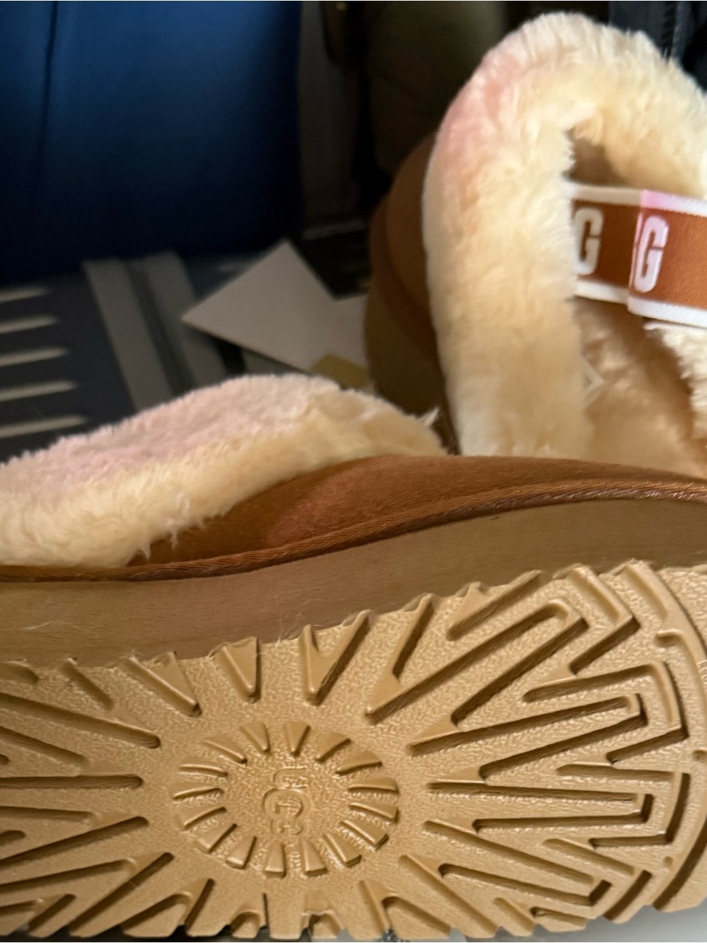 UGG Chestnut Brown Shearling-Lined Mule